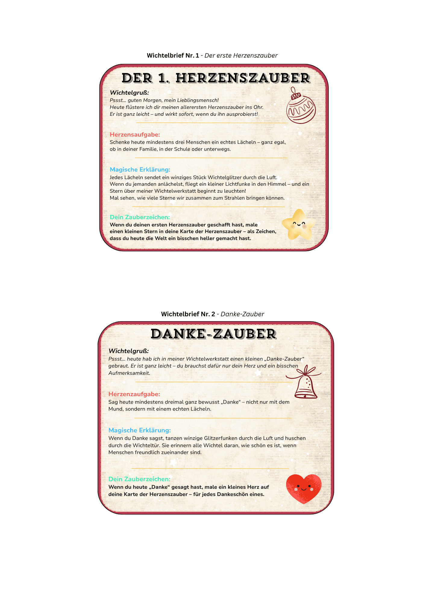 24 Herzenszauber mit deinem Wichtel – liebevolle Wichtelbriefe für Kinder | Adventskalender Ideen, Freundlichkeit und Magie in der Weihnachtszeit (3–10 Jahre) | hochwertige Printausgabe