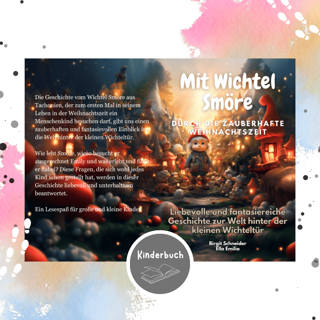 Kinderbuch über den Wichtel Smöre, der ein Menschenkind besucht – liebevoll illustrierte Weihnachtsgeschichte mit magischer Wichtelwelt