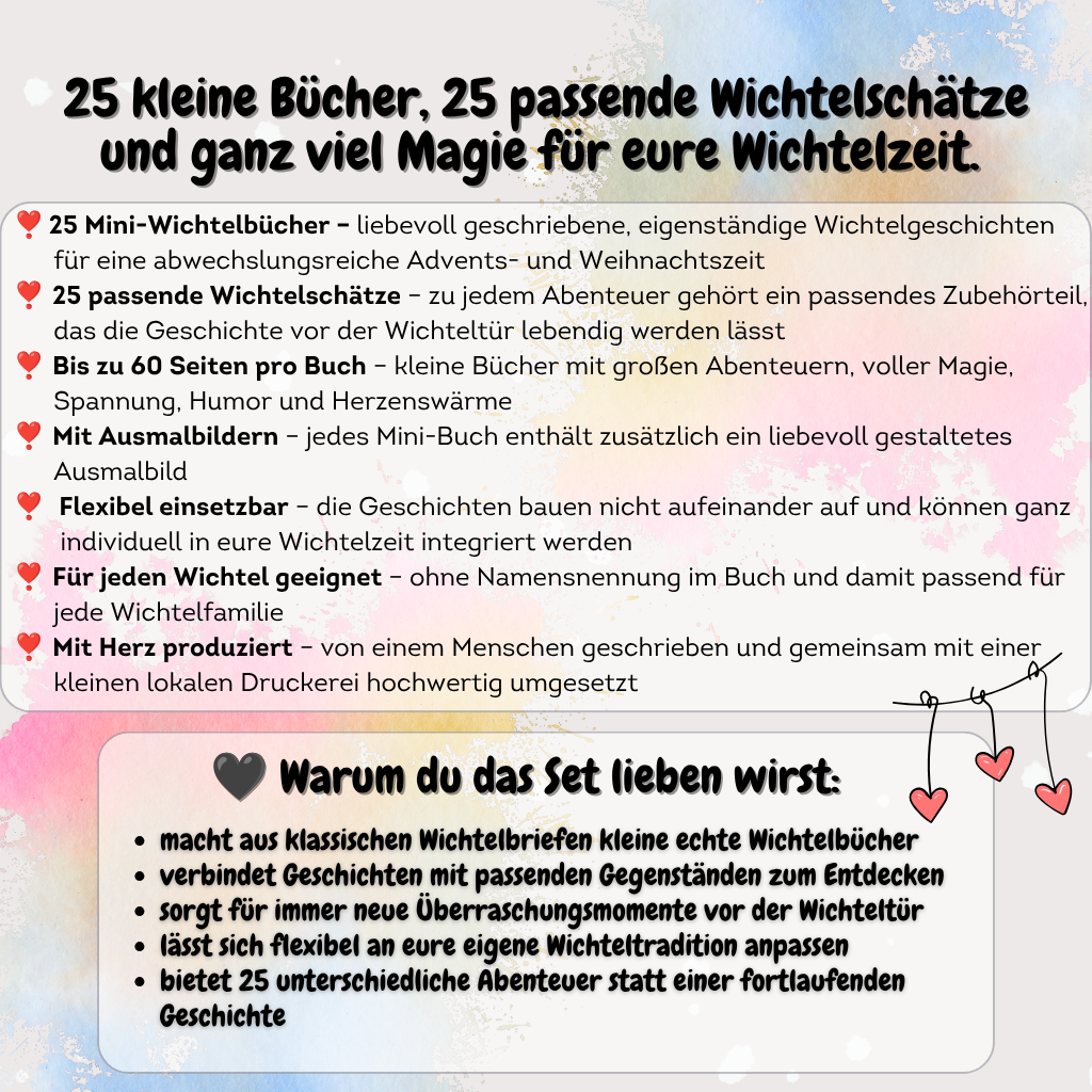 25 kleine Wichtelwunder – Wichtelset mit 25 Mini-Wichtelbüchern und Zubehör