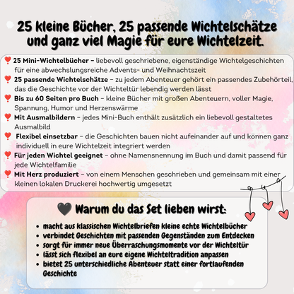 25 kleine Wichtelwunder – Wichtelset mit 25 Mini-Wichtelbüchern und Zubehör