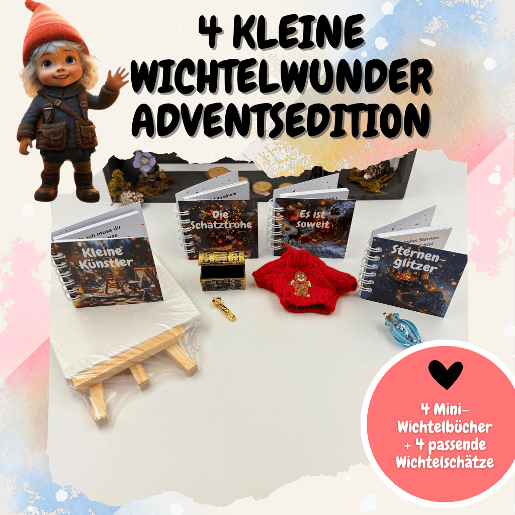 4 kleine Wichtelwunder – Adventsedition mit Mini-Wichtelbüchern und Zubehör