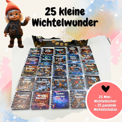 25 kleine Wichtelwunder – Wichtelset mit 25 Mini-Wichtelbüchern und Zubehör