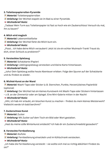Wichtel Weihnachten Streiche – 100 günstige Ideen für magische Überraschungen mit Kindern (3–6 Jahre) als PDF zum Ausdrucken