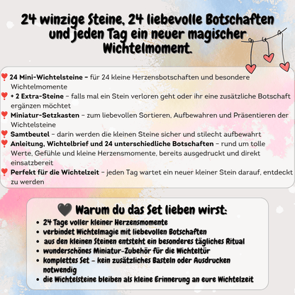 Smöres Wichtelsteine – 24 magische Herzensbotschaften im Miniatur-Set