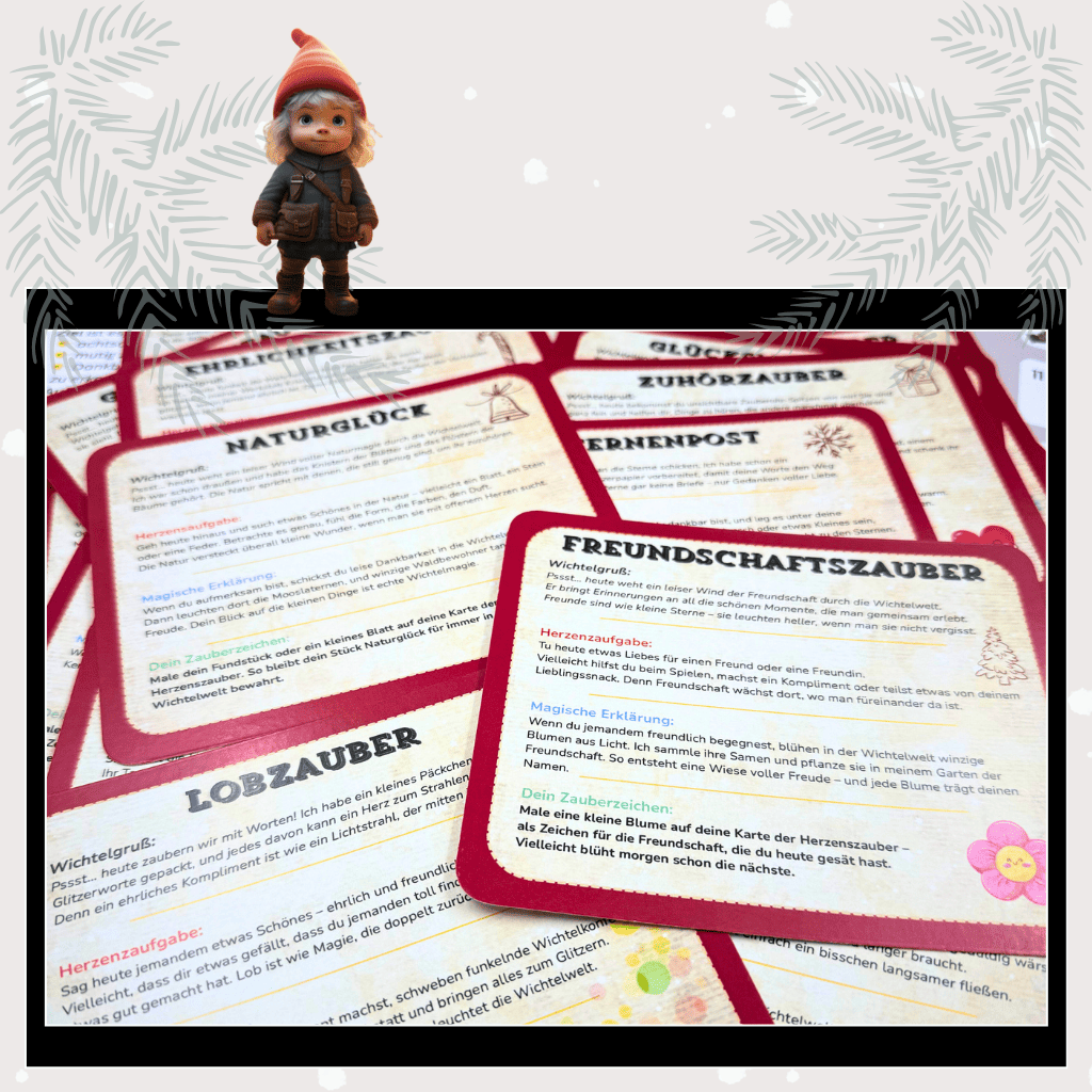 24 Herzenszauber mit deinem Wichtel – liebevolle Wichtelbriefe für Kinder | Adventskalender Ideen, Freundlichkeit und Magie in der Weihnachtszeit (3–10 Jahre) |  hochwertige Printausgabe