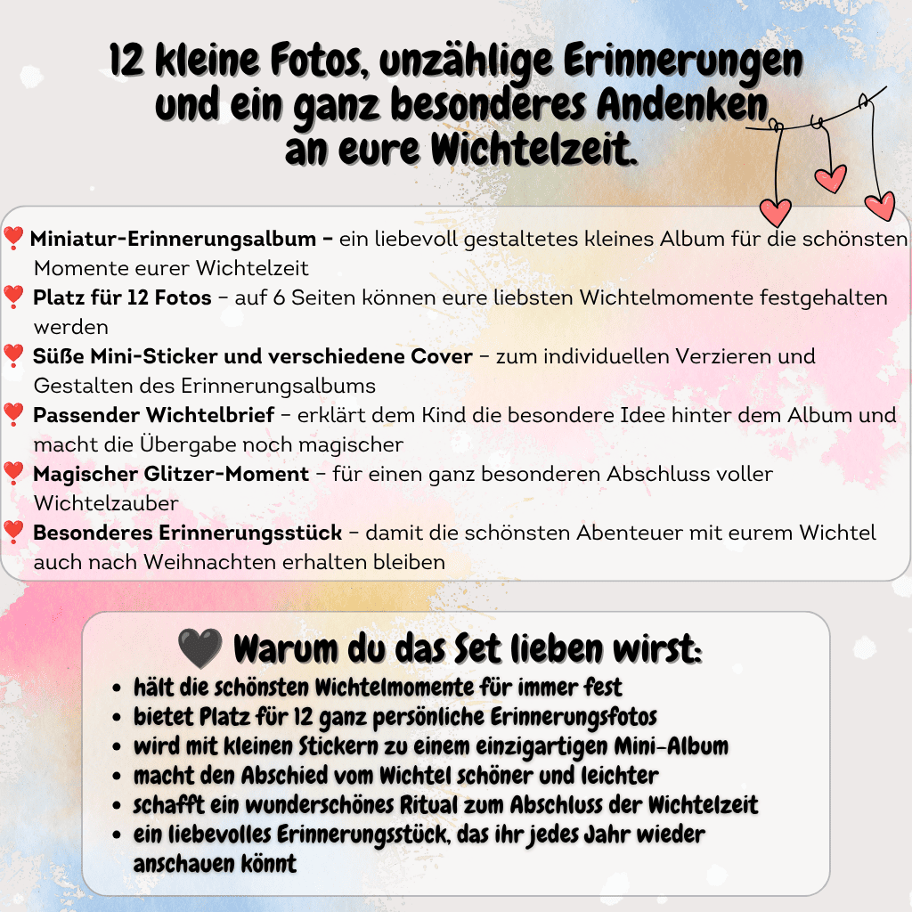 Wichtel-Erinnerungsalbum – Mini-Album für 12 magische Wichtelmomente