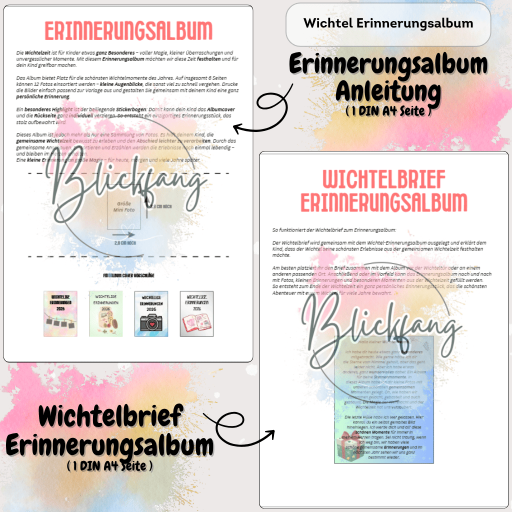 Wichtel-Erinnerungsalbum – Mini-Album für 12 magische Wichtelmomente