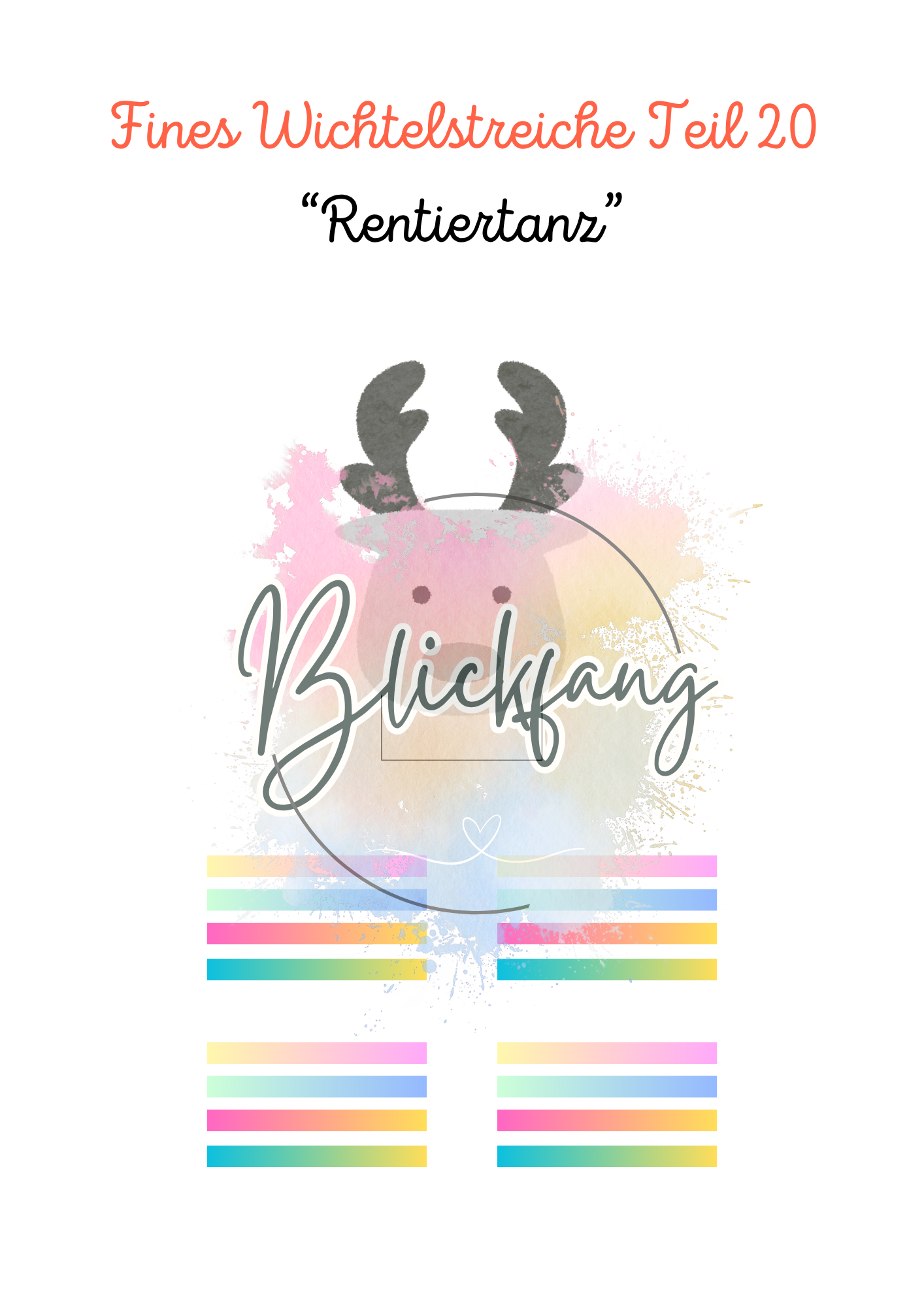 Fines Wichtelstreich Teil 20 „Rentiertanz“ – kostenlose Bastelvorlage für deine Wichteltür | als PDF zum Ausdrucken, Sofort-Download