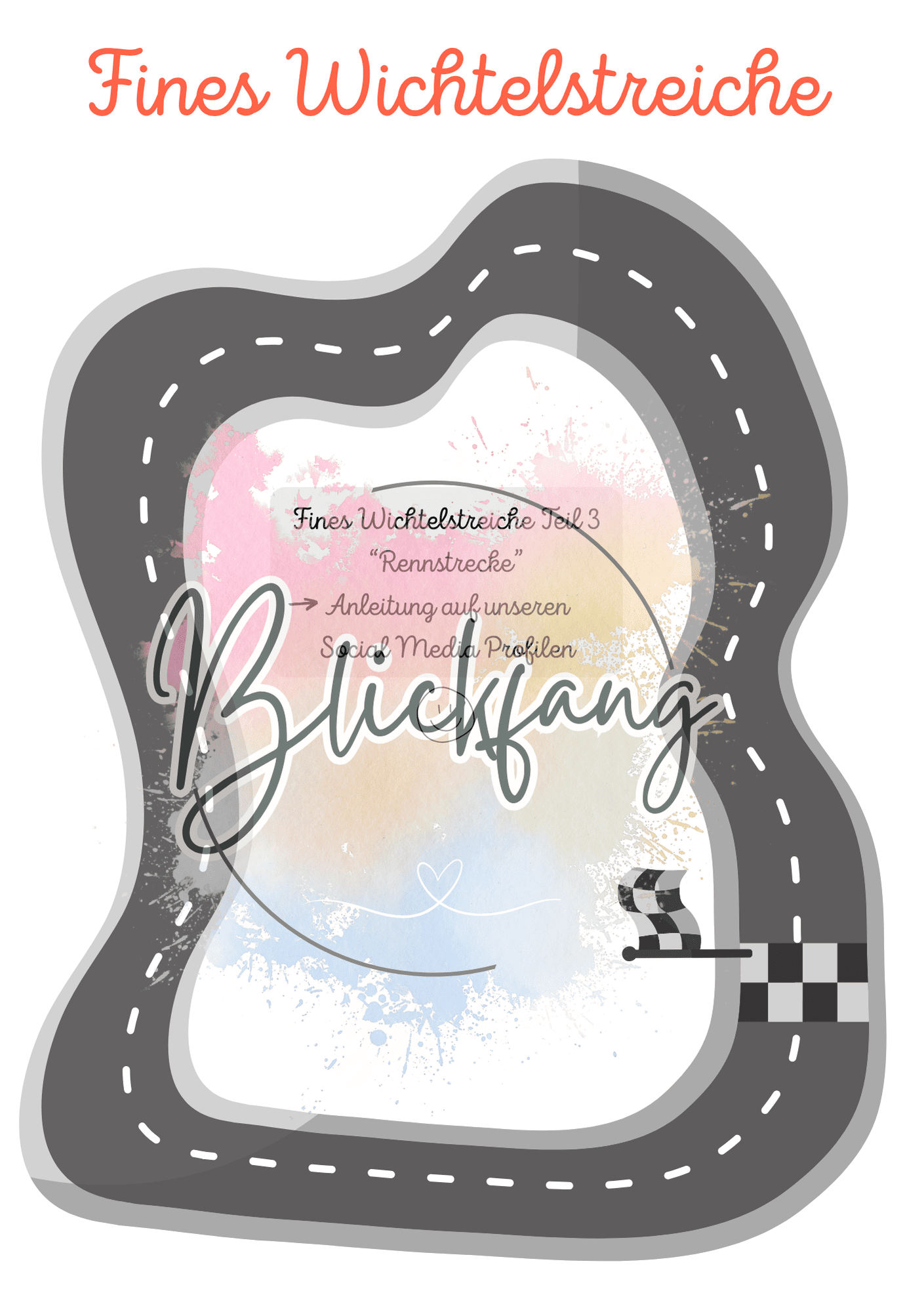 Fines Wichtelstreich Teil 3 „Rennstrecke“ – kostenlose Bastelvorlage für deine Wichteltür | als PDF zum Ausdrucken, Sofort-Download