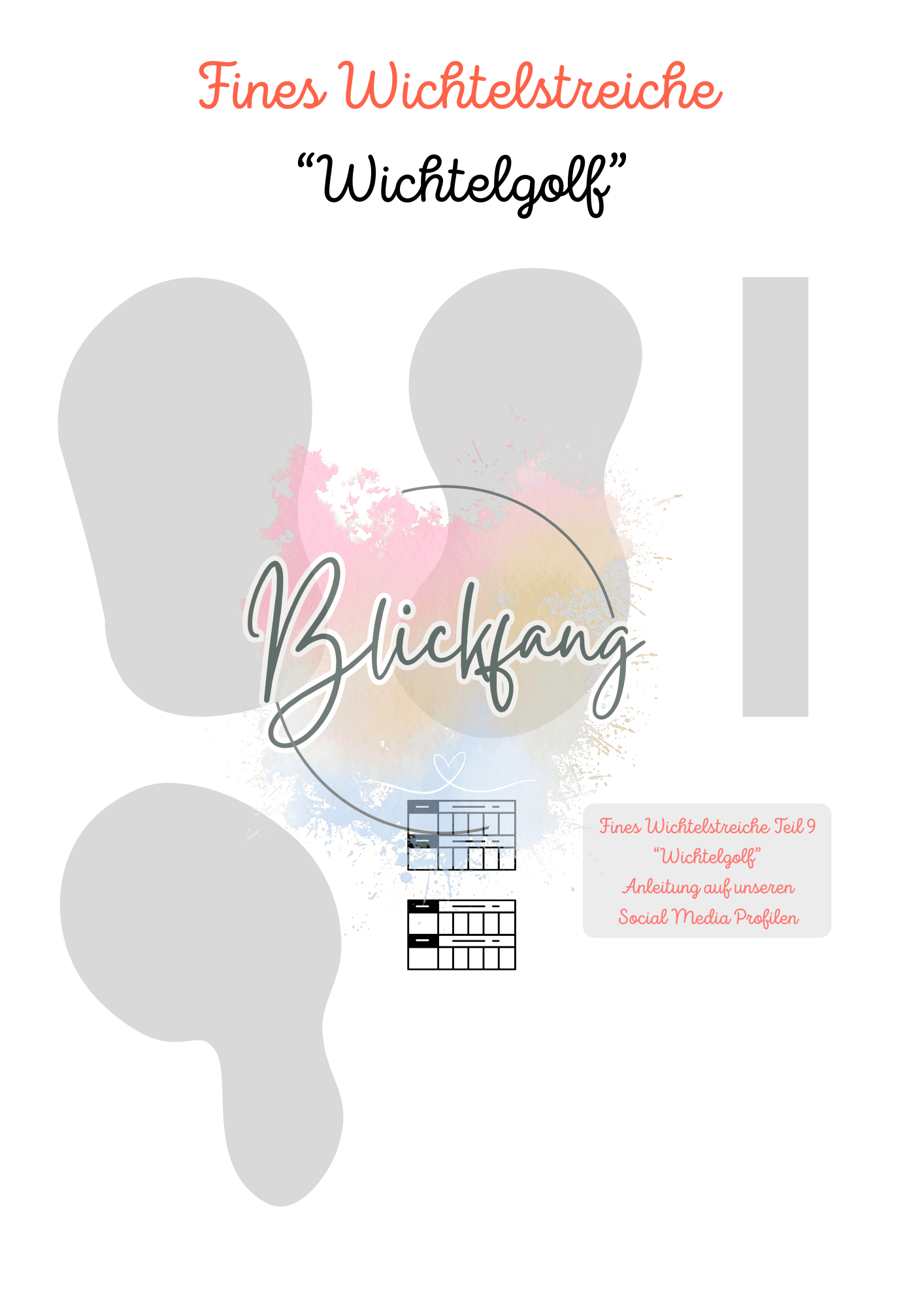 Fines Wichtelstreich Teil 9 „Wichtelgolf“ – kostenlose Bastelvorlage für deine Wichteltür | als PDF zum Ausdrucken, Sofort-Download