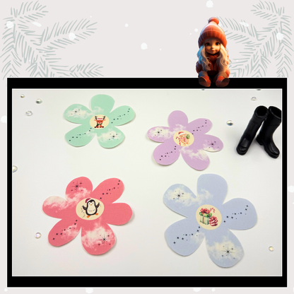 Fines Wichtelstreich Teil 15 „Wichtelblumen“ – kostenlose Bastelvorlage für deine Wichteltür | als PDF zum Ausdrucken, Sofort-Download