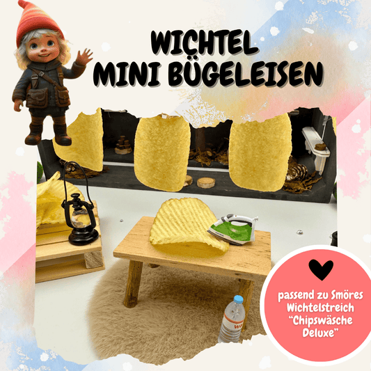 Wichtel Mini-Bügeleisen – Zubehör für Wichtelstreiche und Miniaturwelt