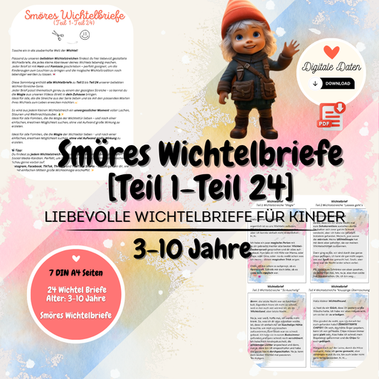 Smöres Wichtelbriefe (Teil 1 – Teil 24) | Passend zu unseren beliebten Wichtelstreichen (3–10 Jahre) |  als PDF zum Ausdrucken, Sofort-Download