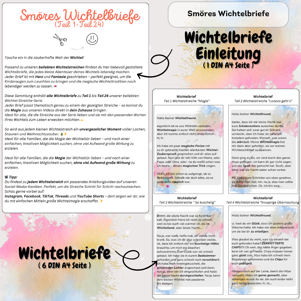 Fines Lieblingsset: Wichtelbuch "Wichteline Fine" und XXL Wichtel Start Bundle – 14 liebevolle DIY-Vorlagen + 2 Geschenke | (Wichtelstreiche 3–6 Jahre)