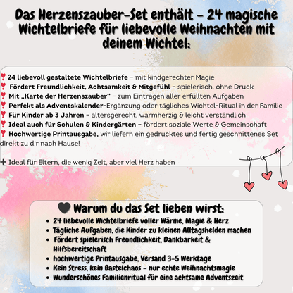 Erklärseite zum Produkt: So funktionieren die Herzenszauber-Briefe – für Eltern einfach umzusetzen, für Kinder magisch und herzerwärmend.