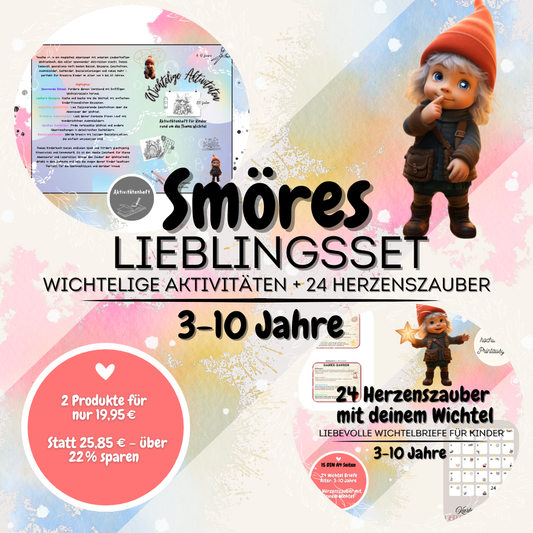 Smöres Lieblingsset: Wichtelige Aktivitäten Heft und 24 Herzenszauber mit deinem Wichtel |  3–10 Jahre