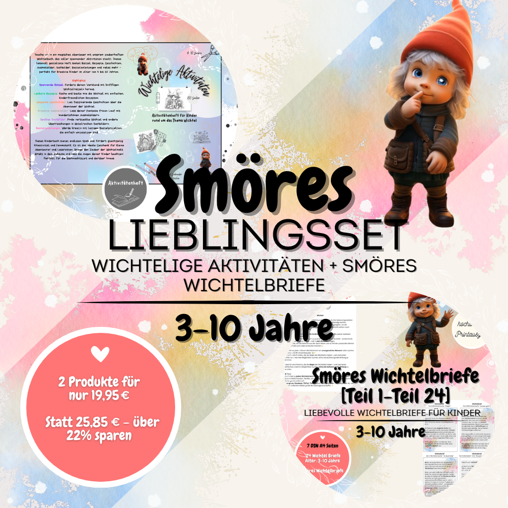 Smöres Lieblingsset: Wichtelige Aktivitäten Heft und Smöres Wichtelbriefe [Teil 1 - Teil 24] |  3–10 Jahre