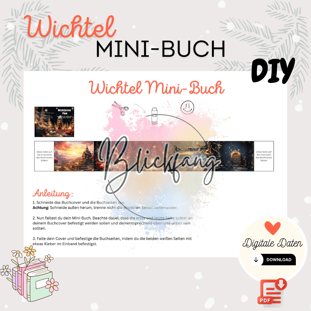 Wichtel Weihnachten Mini-Buch Fine - magische Bastelideen für die Wichteltür und den Weihnachtswichtel zum Sofort-Download - kostenlos