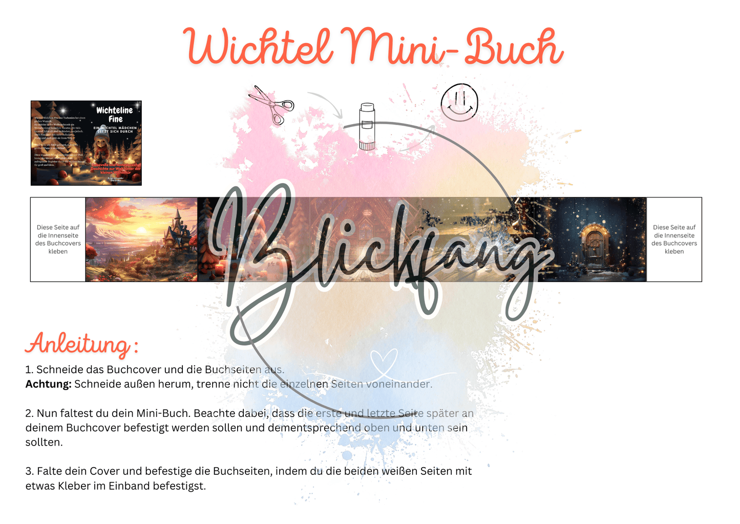 Wichtel Weihnachten Mini-Buch Fine - magische Bastelideen für die Wichteltür und den Weihnachtswichtel zum Sofort-Download - kostenlos