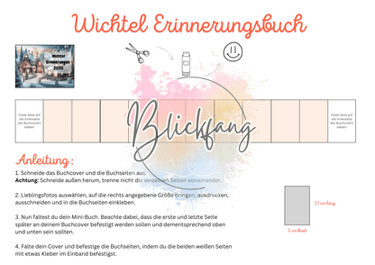 Fines Wichtelstreich Teil 24 „Wichtel Erinnerungsbuch“ – kostenlose Bastelvorlage für deine Wichteltür | als PDF zum Ausdrucken, Sofort-Download