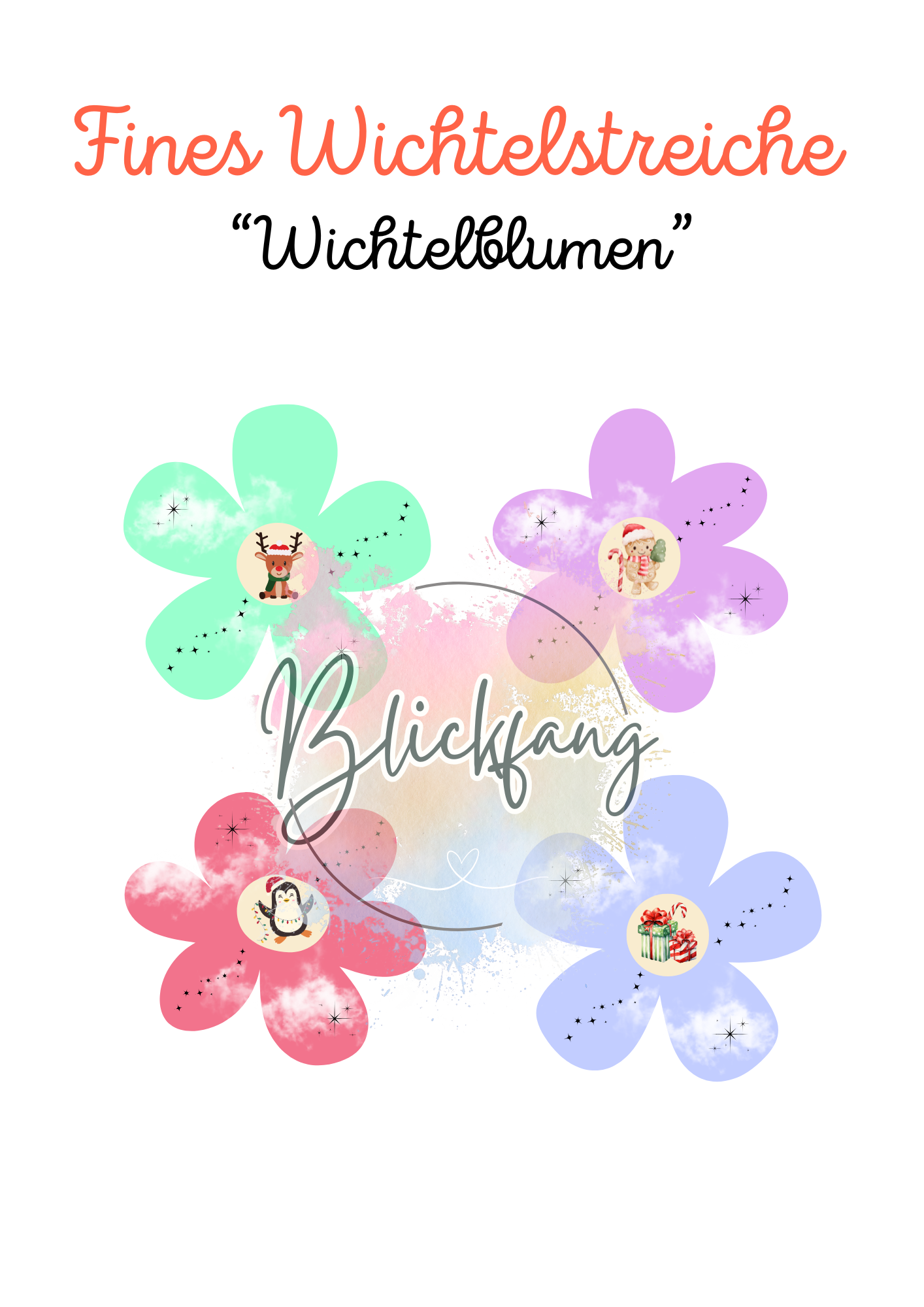 Fines Wichtelstreich Teil 15 „Wichtelblumen“ – kostenlose Bastelvorlage für deine Wichteltür | als PDF zum Ausdrucken, Sofort-Download