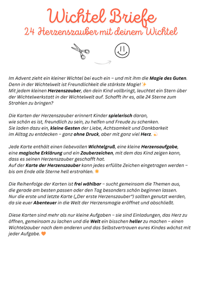 Erklärseite zum Produkt: So funktionieren die Herzenszauber-Briefe – für Eltern einfach umzusetzen, für Kinder magisch und herzerwärmend.