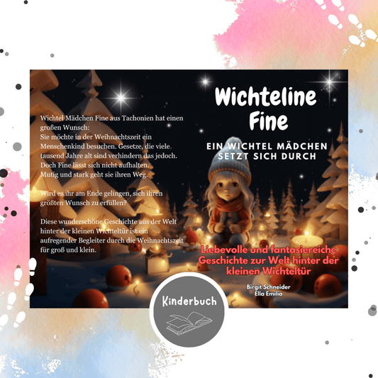 Titelbild des Kinderbuchs 'Smöre & Fine', zeigt die zauberhafte Welt hinter der Wichteltür – perfekt für die Adventszeit